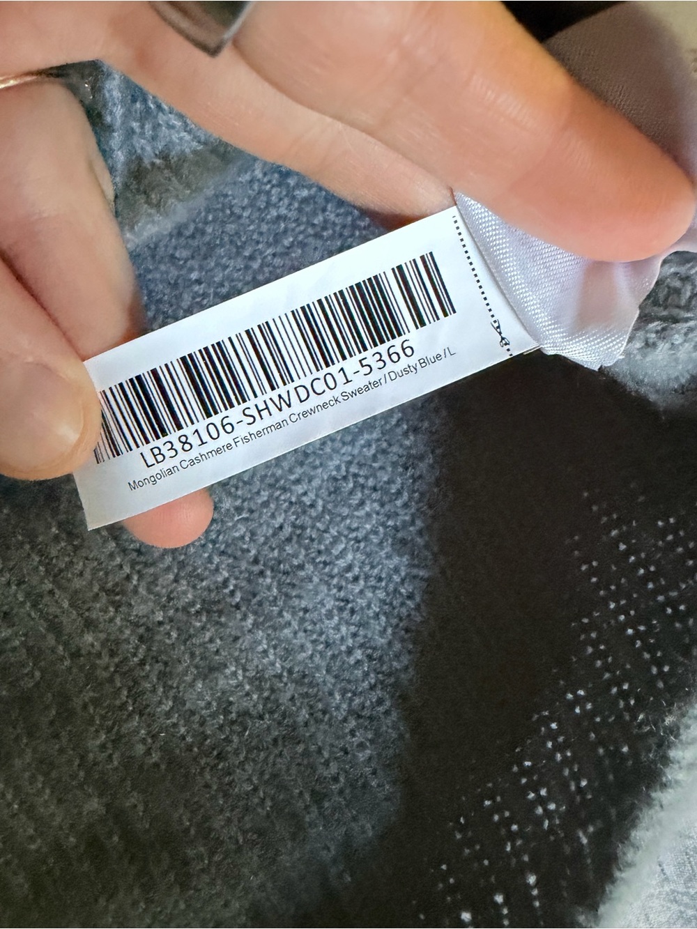 Quince Mongolian Cashmere Fisherman Crewneck Sweater - Slate Blue - Picture 7 of 10